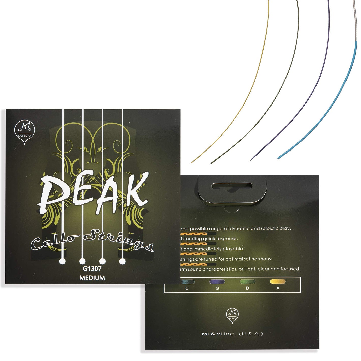 PEAK Cello Strings, Synthetic Medium – G1307