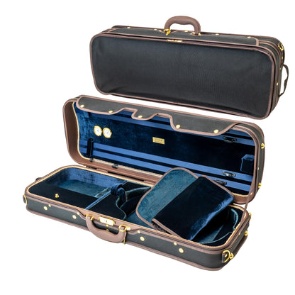 Hard Wood Oblong Viola Case, Adjustable Fit, AW-9001