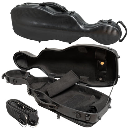Poly Carbon Cello-Shaped Hard Viola Case, AP-7016