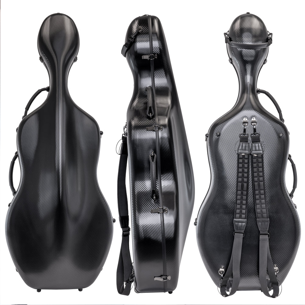 Poly Carbon Fiber Cello Case with Wheels, CC-7006